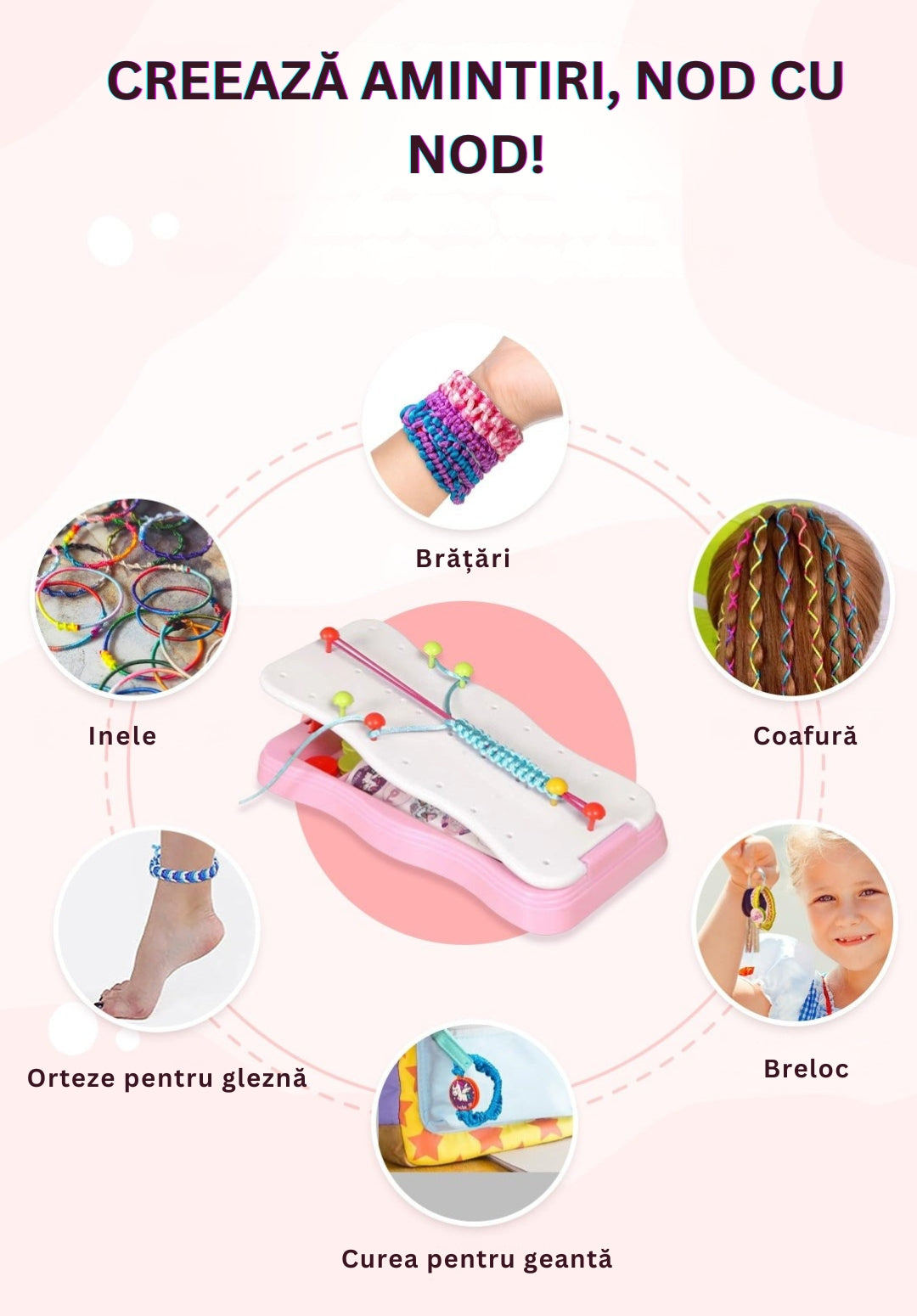 CharmCraft - Set Pentru împletit Manual Frânghii