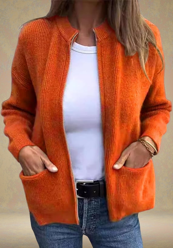 Marsha - Cardigan De Toamnă Cu Fermoar