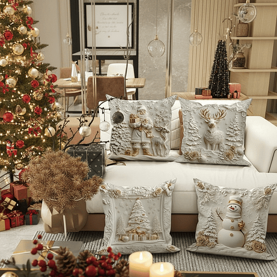 CozyFest - Husă De Pernă cu Tematică de Crăciun Pentru Decorarea Casei
