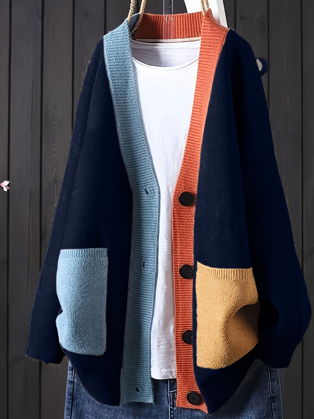 Peggy - Cardigan Casual Colorat Cu Mâneci Lungi