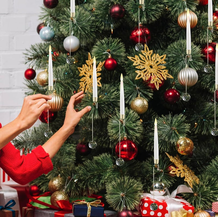 TreeLume - Lumânări LED Pentru Bradul De Crăciun Cu Cârlig Pentru Glob De Cristal