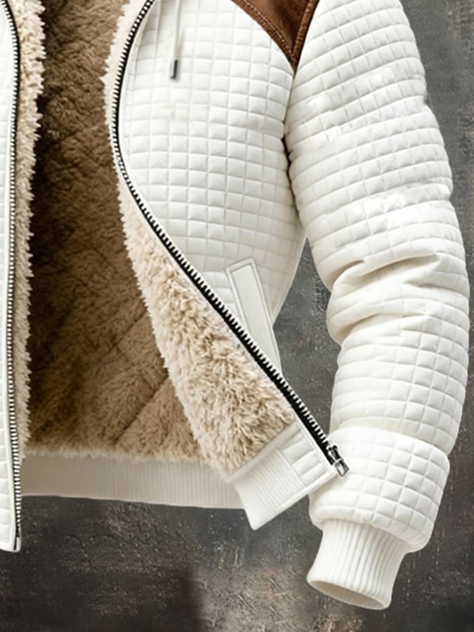 Vikram - Jacheta Retro Călduroasă Pentru Exterior, Cu Model Waffle