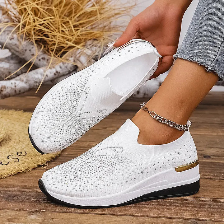 Josia - Adidași Fără Șireturi Cu Model De Fluture Din Strasuri