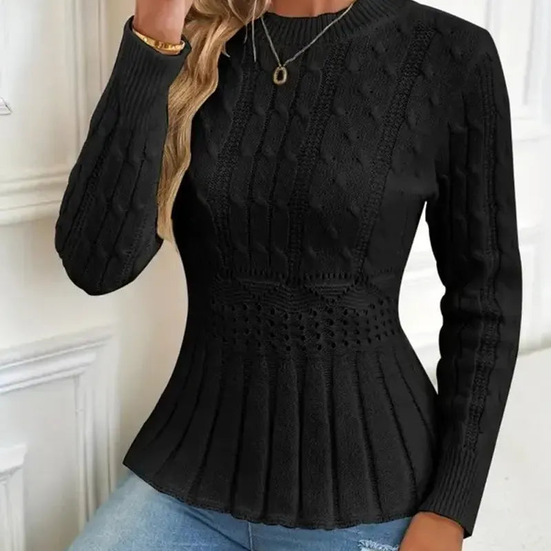 Bellie - Chunky Knitted Crew Neck Sweater