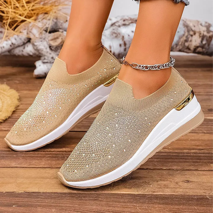 Josia - Adidași Fără Șireturi Cu Model De Fluture Din Strasuri