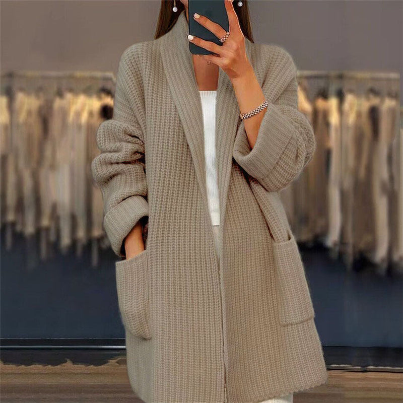 Kiandra - Cardigan Din Lână Tricotată Cu Buzunare