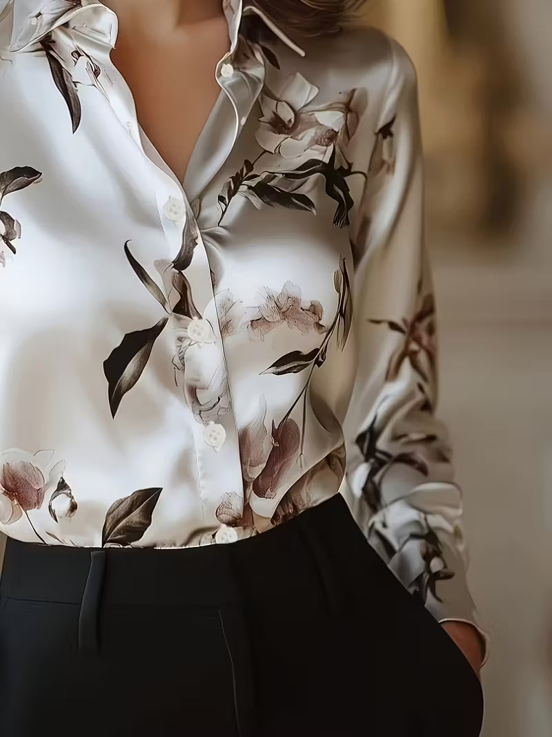 Brittney - Bluză cu Mâneci Lungi și Imprimeu Floral