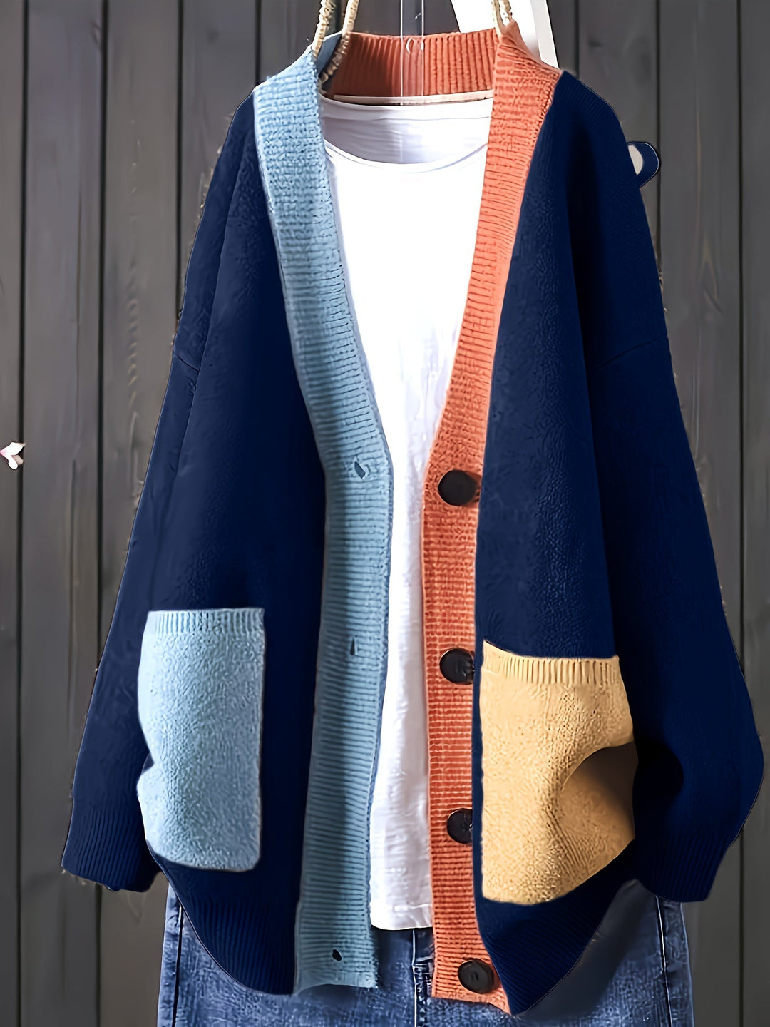 Peggy - Cardigan Casual Colorat Cu Mâneci Lungi