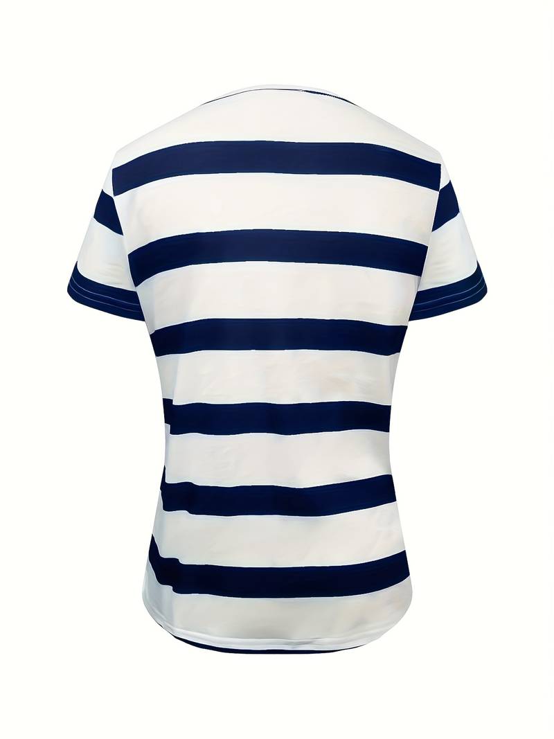 Kiley - Tricou Elegant Cu Mâneci Scurte Și Dungi