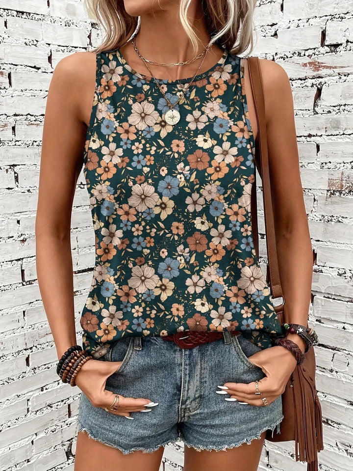 Lilou - Top Casual De Vară Cu Imprimeu Floral