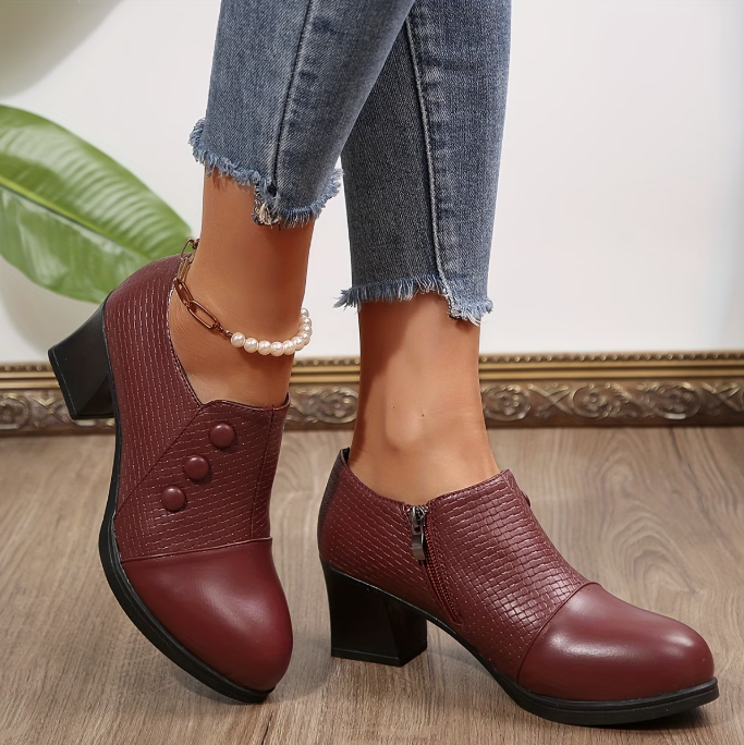 Sunchica - Pantofi Cu Toc Confortabili Cu Fermoar
