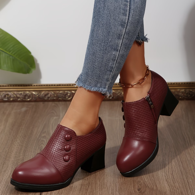 Sunchica - Pantofi Cu Toc Confortabili Cu Fermoar