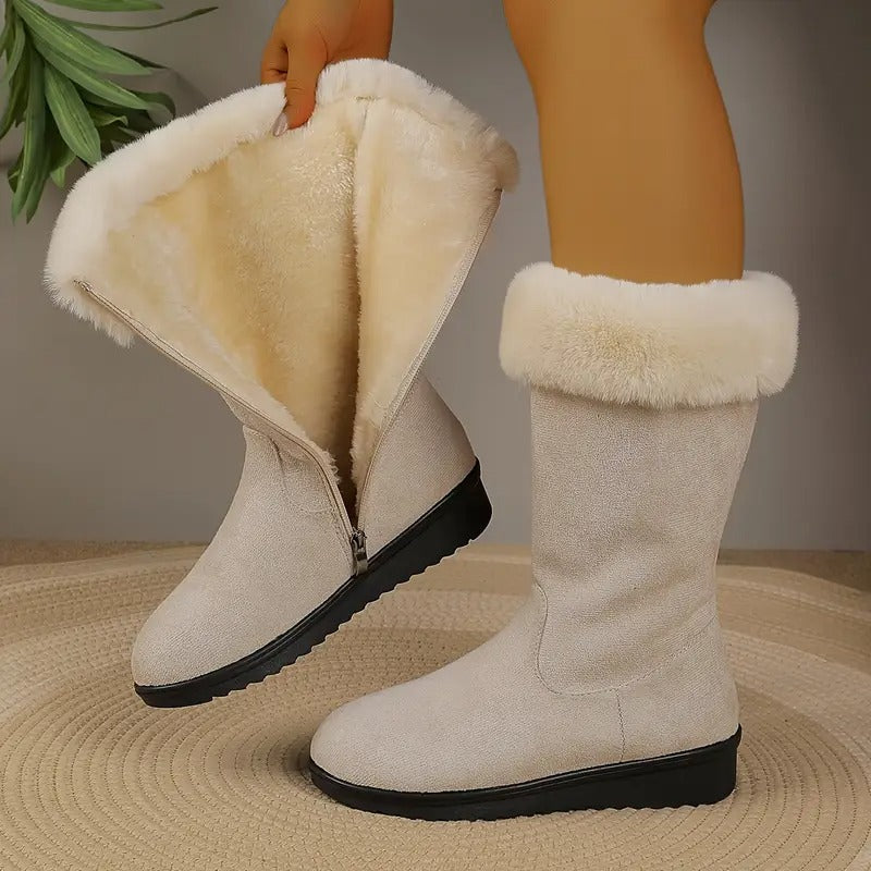 Margaery - Cizme Elegante Până La Jumătatea Gambei Cu Fermoar Lateral