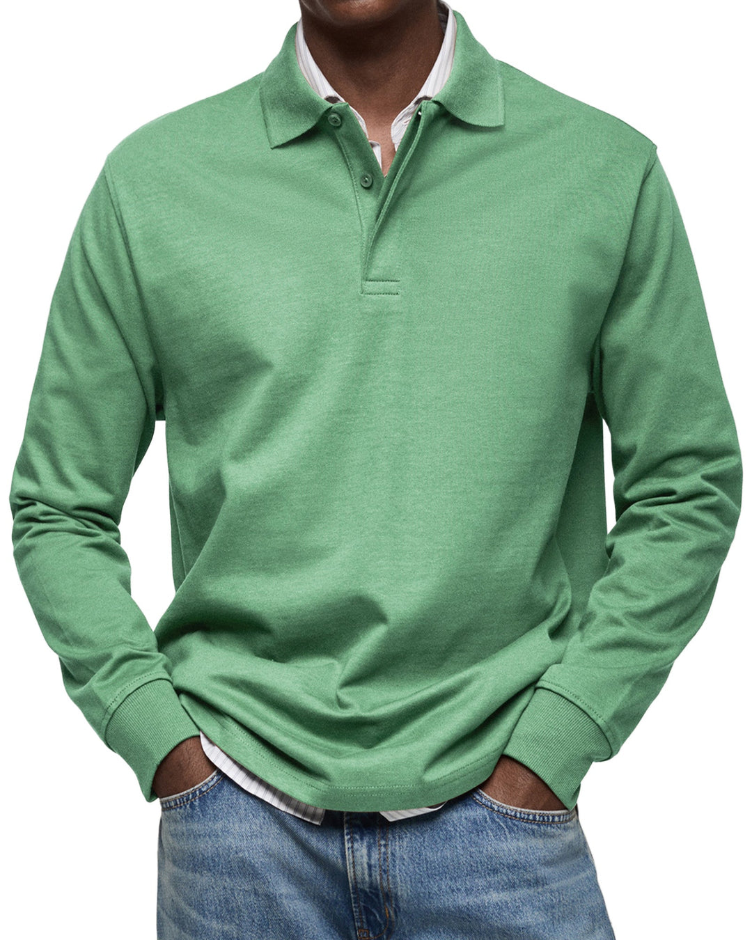 Joseba - Tricou polo Casual cu Mânecă Lungă