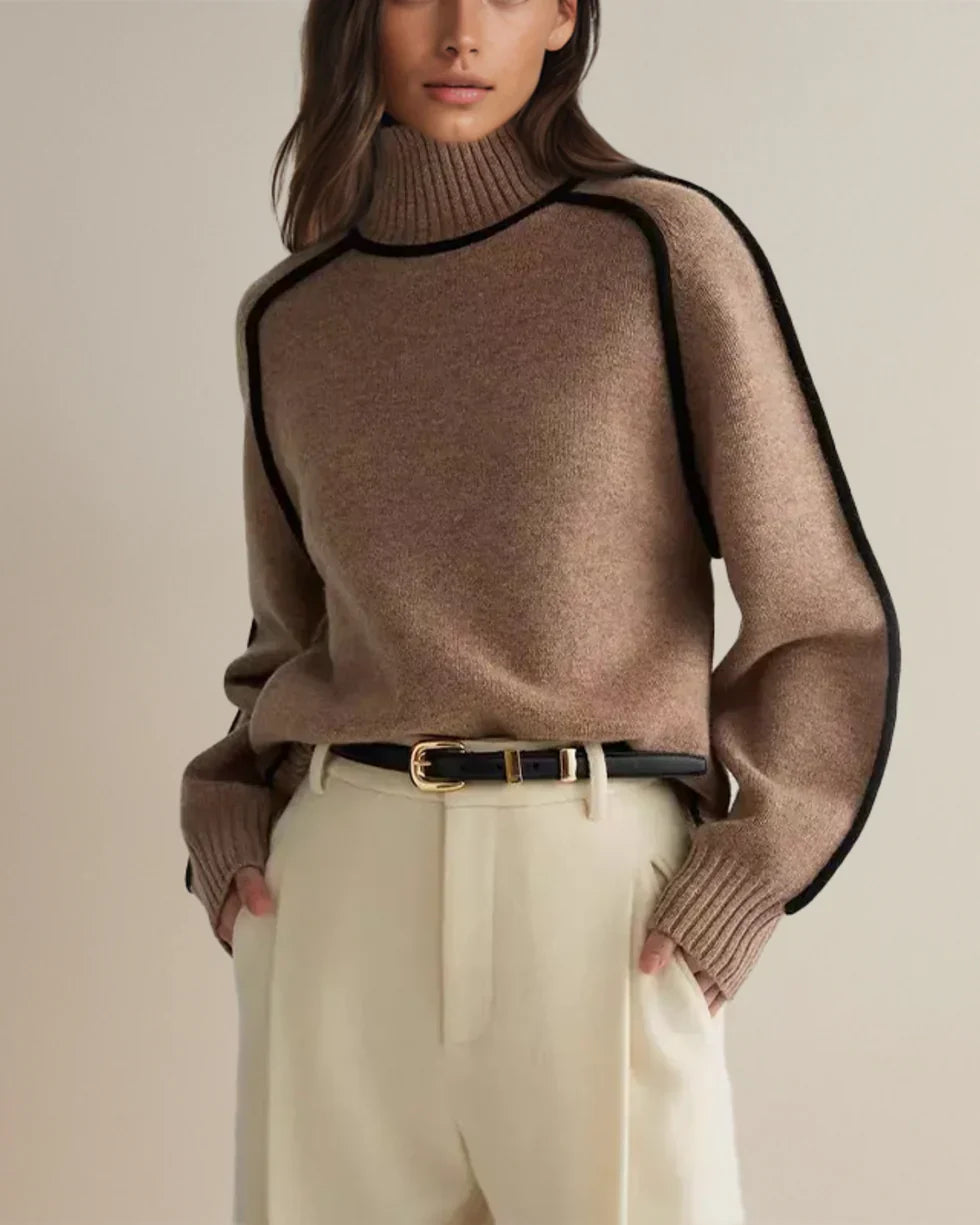 Karina – Pulover Elegant cu Guler înalt