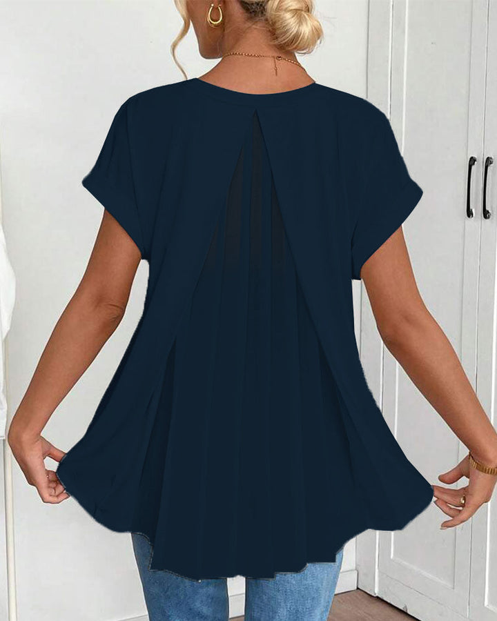 Liyanna - Tricou cu Mâneci Scurte în Stil Patchwork