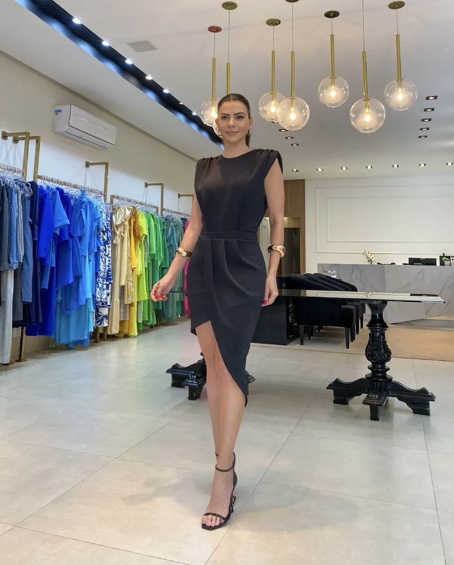 Meelia - Rochie Midi Elegantă Fără Mâneci