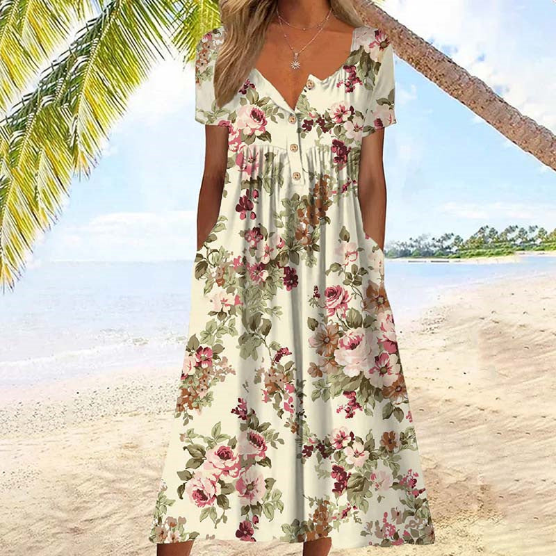 Aliyeen - Rochie Cu Imprimeu Floral Vintage