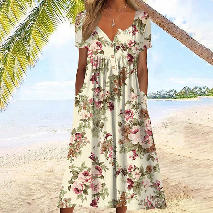 Aliyeen - Rochie Cu Imprimeu Floral Vintage