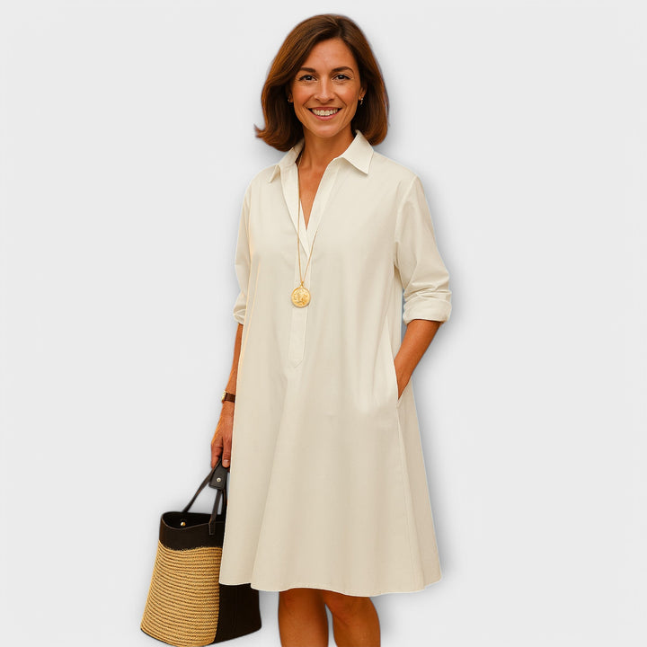 Giolanta - Rochie Cămașă Modernă Cu Decolteu în V