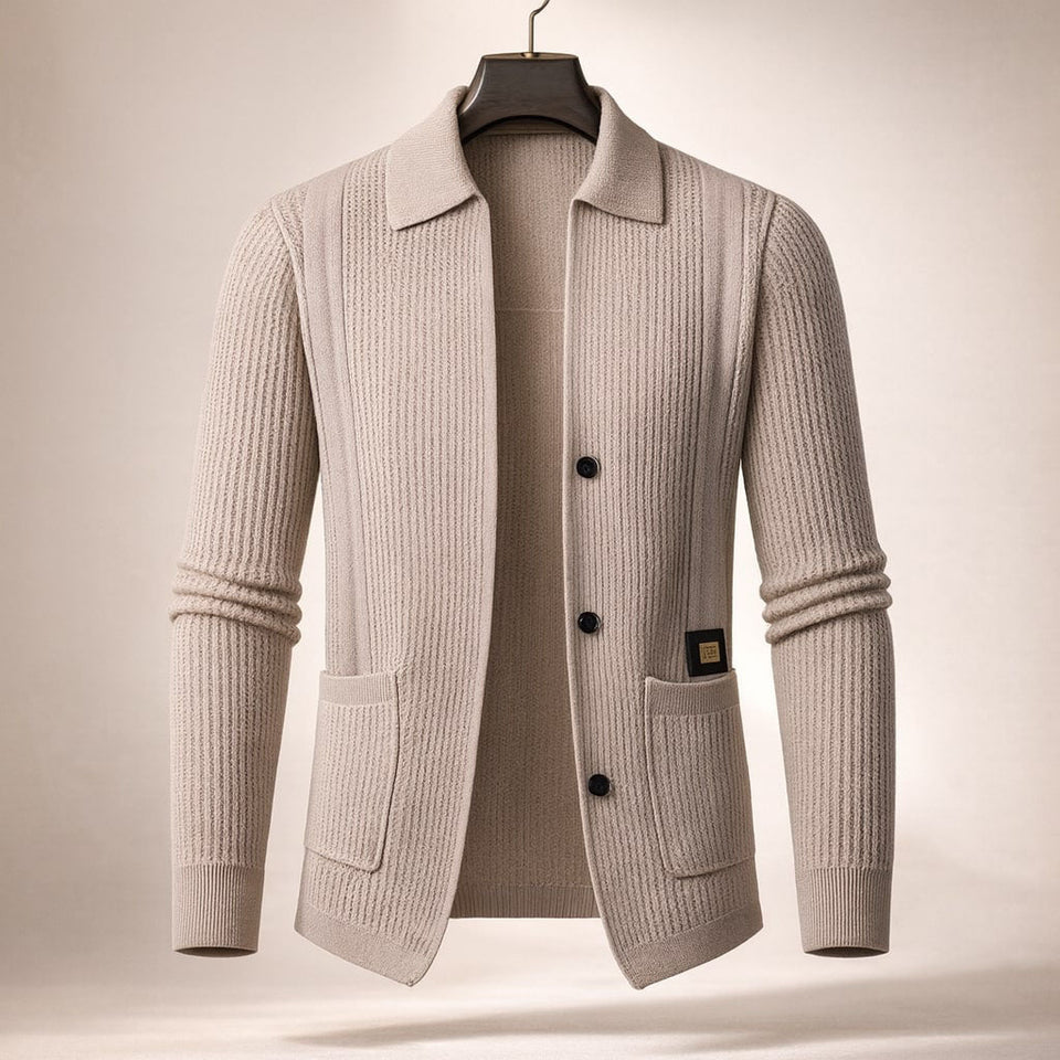 Nawed - Cardigan Din Tricot cu Rever croială slim