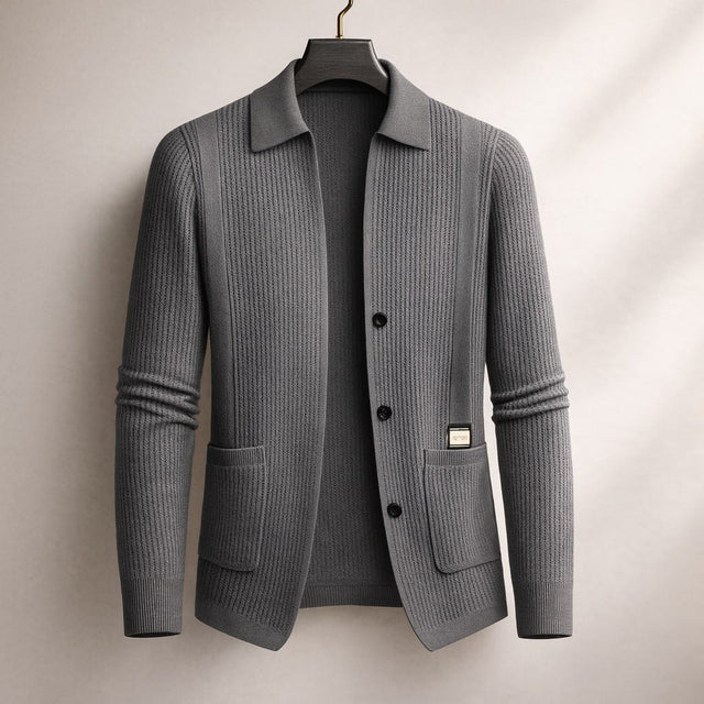 Nawed - Cardigan Din Tricot cu Rever croială slim