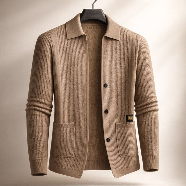 Nawed - Cardigan Din Tricot cu Rever croială slim