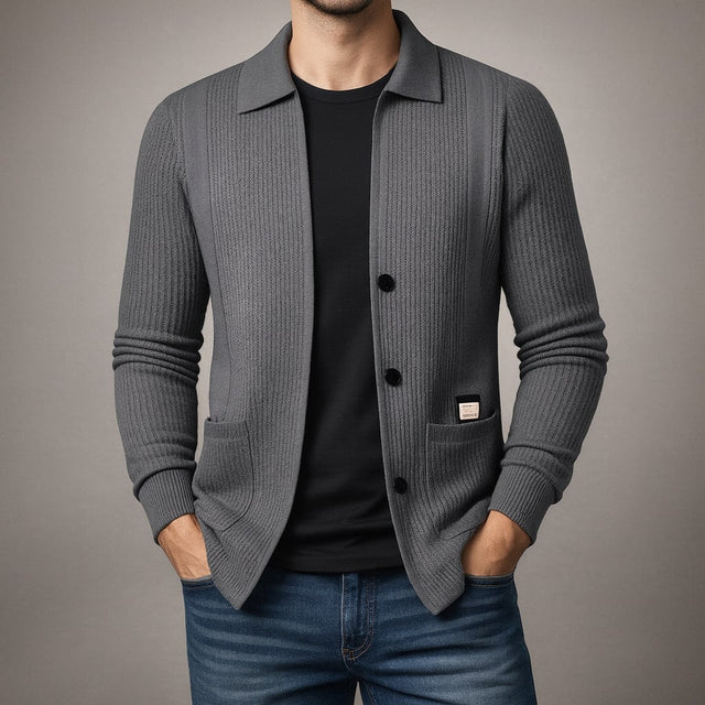 Nawed - Cardigan Din Tricot cu Rever croială slim