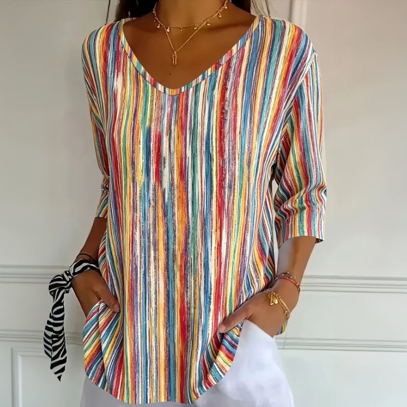 Anchali - Tricou Cu Dungi Colorate