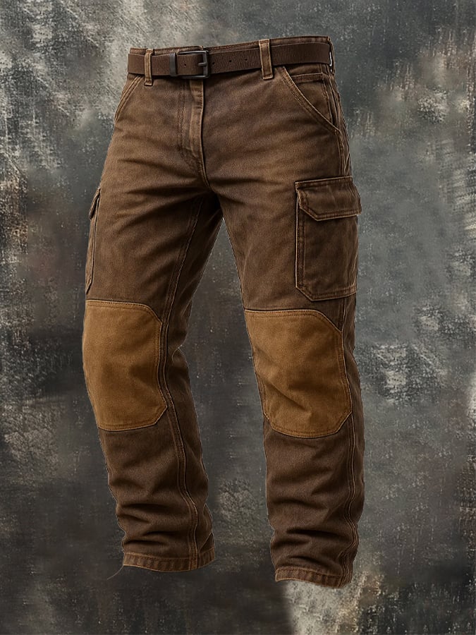 Zakary - Pantaloni Vintage De Aventură Cu Cusături Vizibile Pentru Exterior