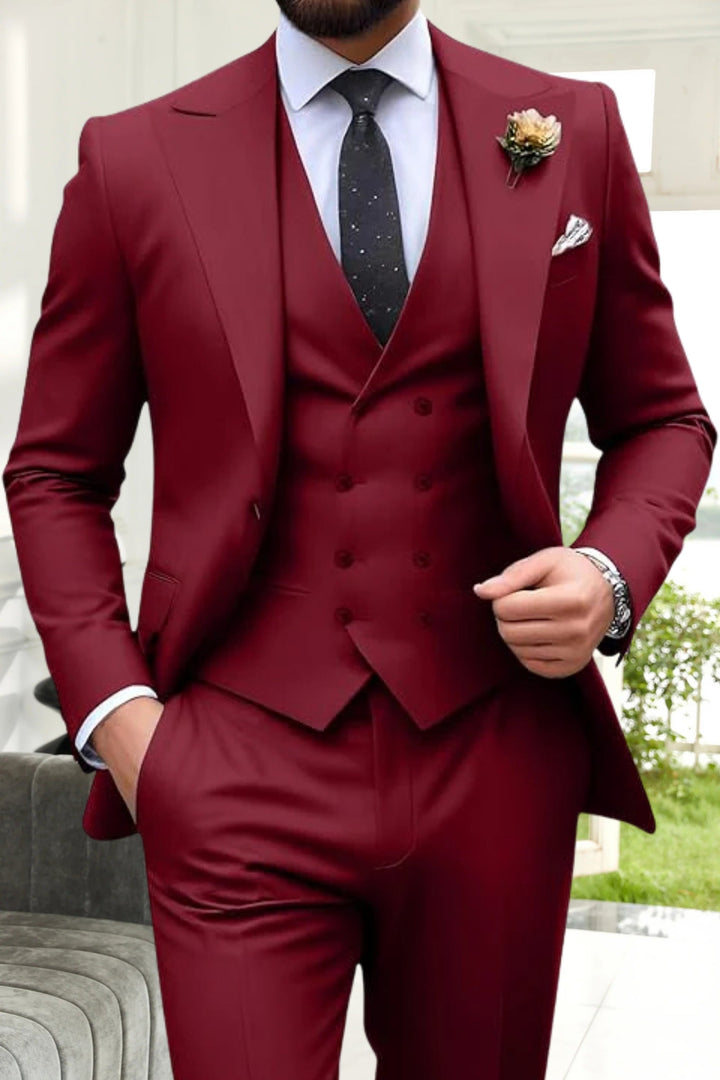 Gremist - Costume Din 3 Piese Cu Rever Ascuțit și Croială Slim Fit