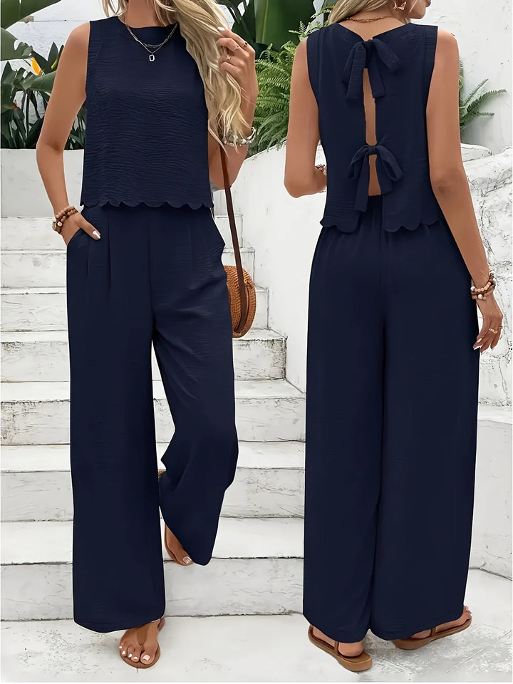 Raya - Set Elegant Din Două Piese Fără Mâneci