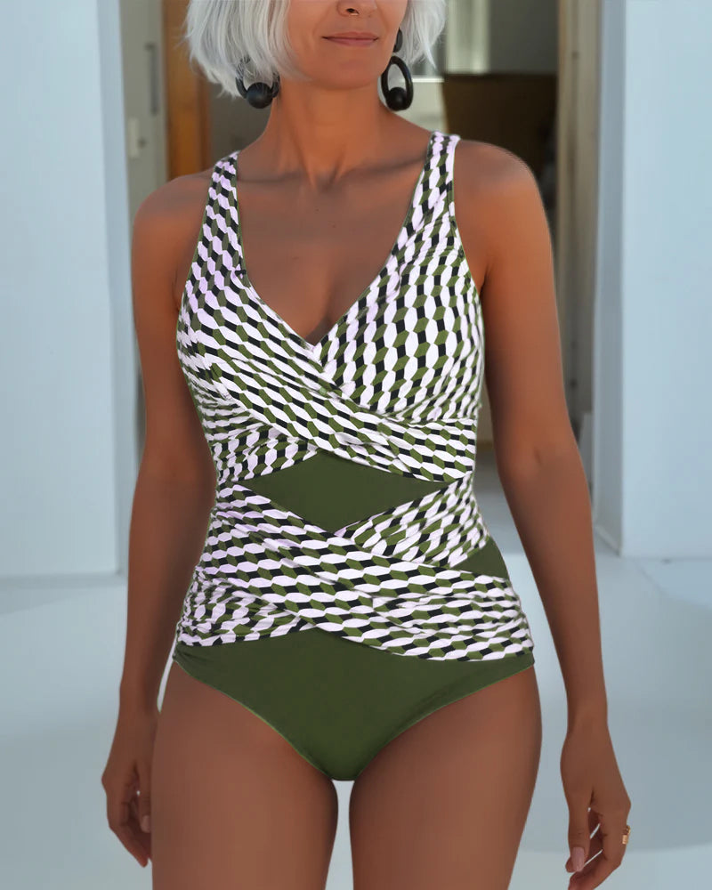 Rachell - Costum de baie Elegant cu Decupaj încrucișat
