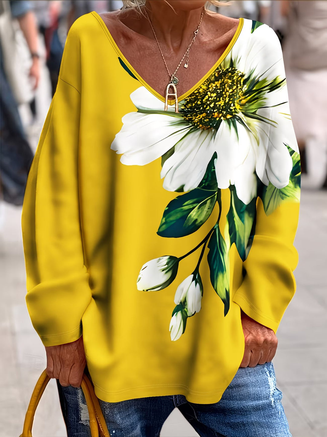 Daphna - Tricou Oversized Cu Imprimeu Floral