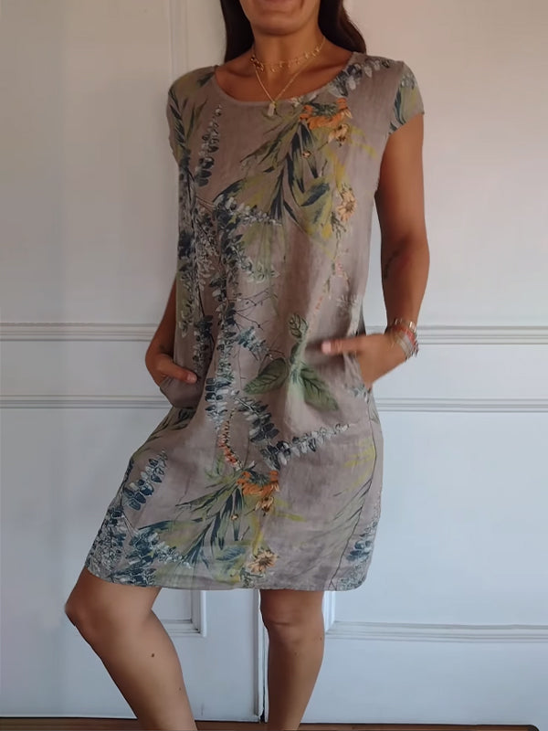 Annelym - Rochie Confortabilă cu Guler Rotund