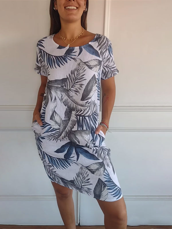 Annelym - Rochie Confortabilă cu Guler Rotund