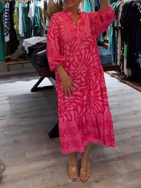 Elyanna - Rochie cu Decolteu în V și Imprimeu