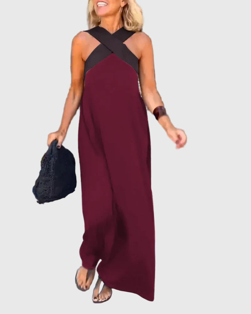 Frederikke - Rochie Maxi Elegantă Cu Decolteu Incrucișat