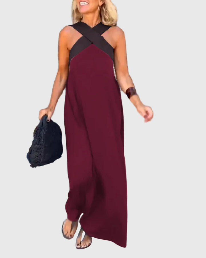 Frederikke - Rochie Maxi Elegantă Cu Decolteu Incrucișat