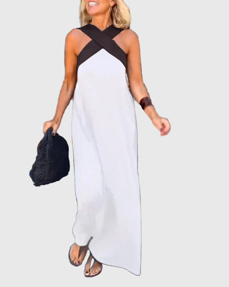 Frederikke - Rochie Maxi Elegantă Cu Decolteu Incrucișat