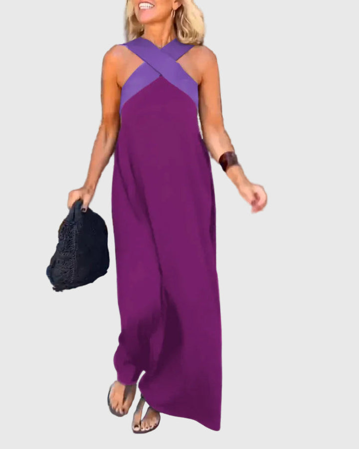 Frederikke - Rochie Maxi Elegantă Cu Decolteu Incrucișat