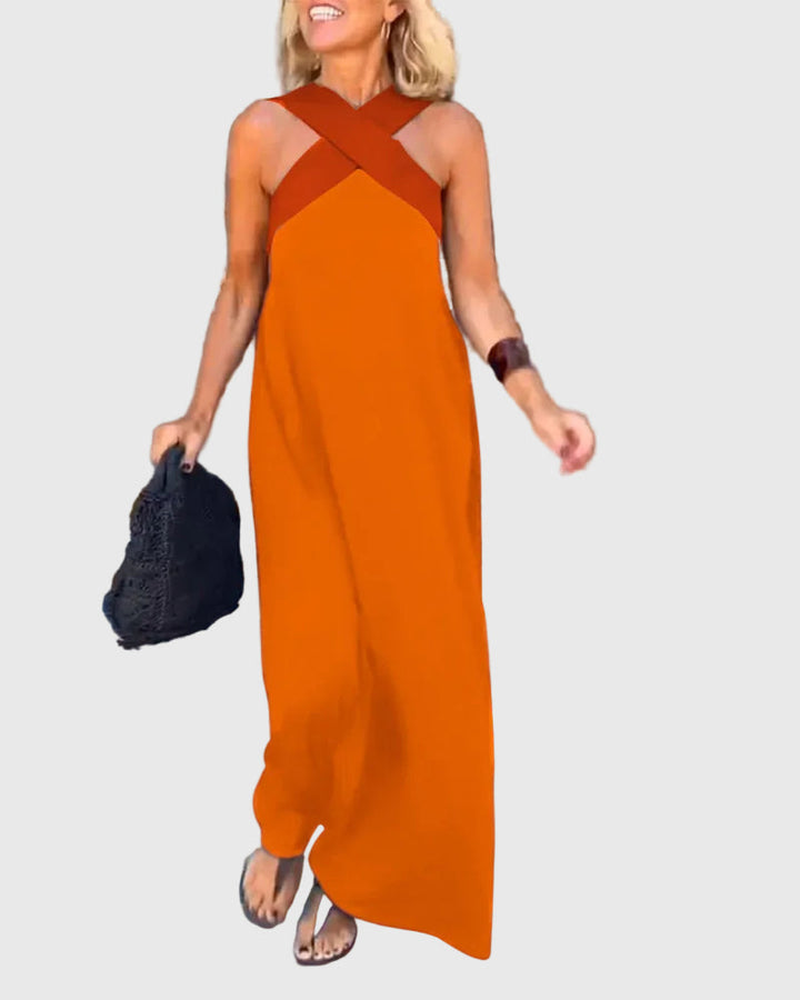 Frederikke - Rochie Maxi Elegantă Cu Decolteu Incrucișat