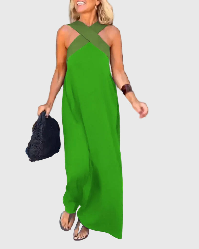 Frederikke - Rochie Maxi Elegantă Cu Decolteu Incrucișat