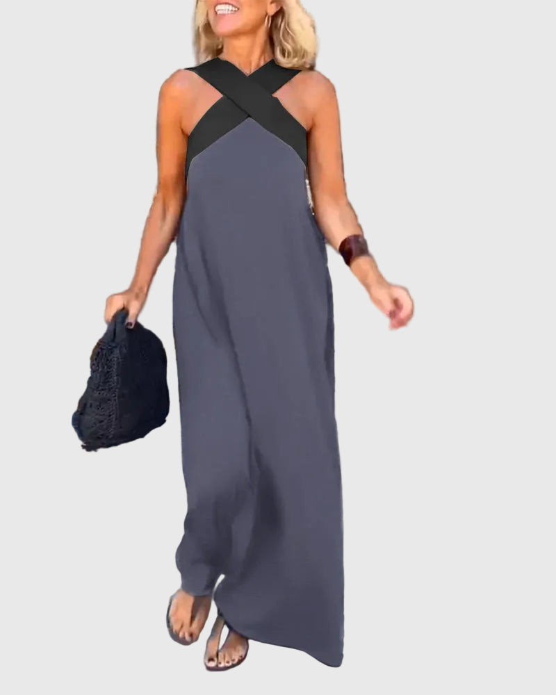 Frederikke - Rochie Maxi Elegantă Cu Decolteu Incrucișat