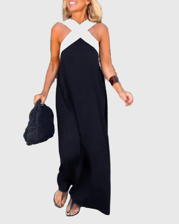 Frederikke - Rochie Maxi Elegantă Cu Decolteu Incrucișat