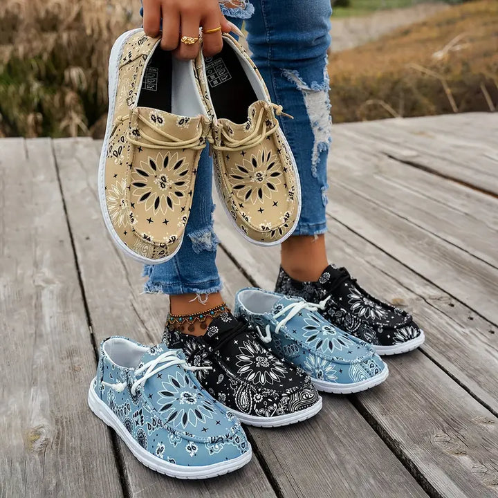 Isavella - Pantofi Casual De Vară Cu Model Floral