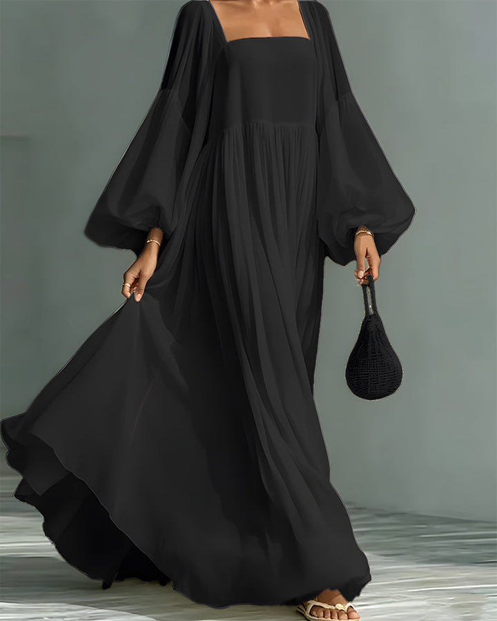 Nunila - Rochie Maxi „Fairy” Cu Decolteu Pătrat