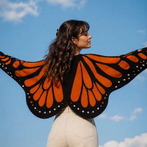 Zoliana – Cardigan Tricotat Cu Model De Aripi De Fluture Monarh