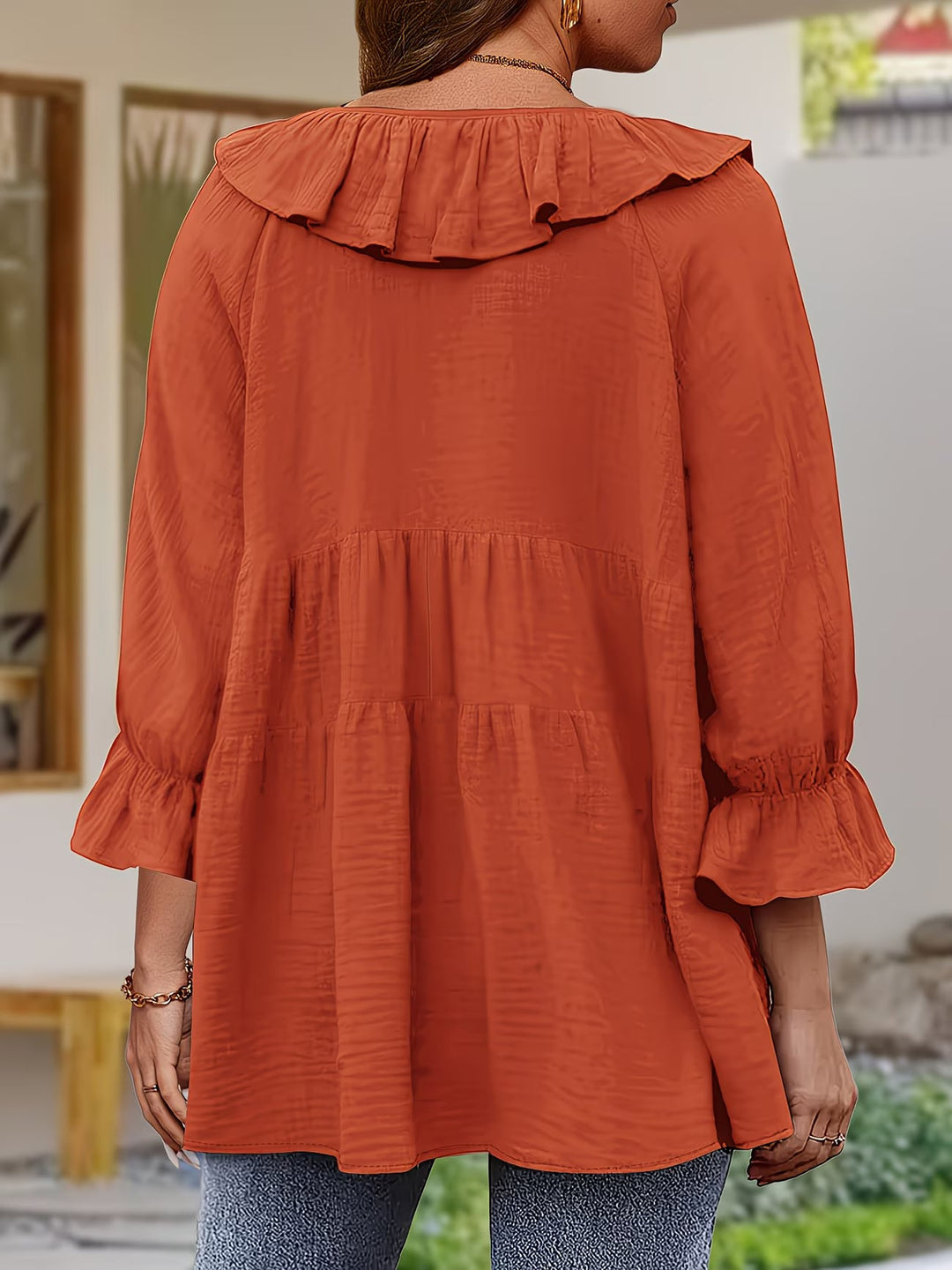 Garbine – Bluză Elegantă Cu Volane la Gât