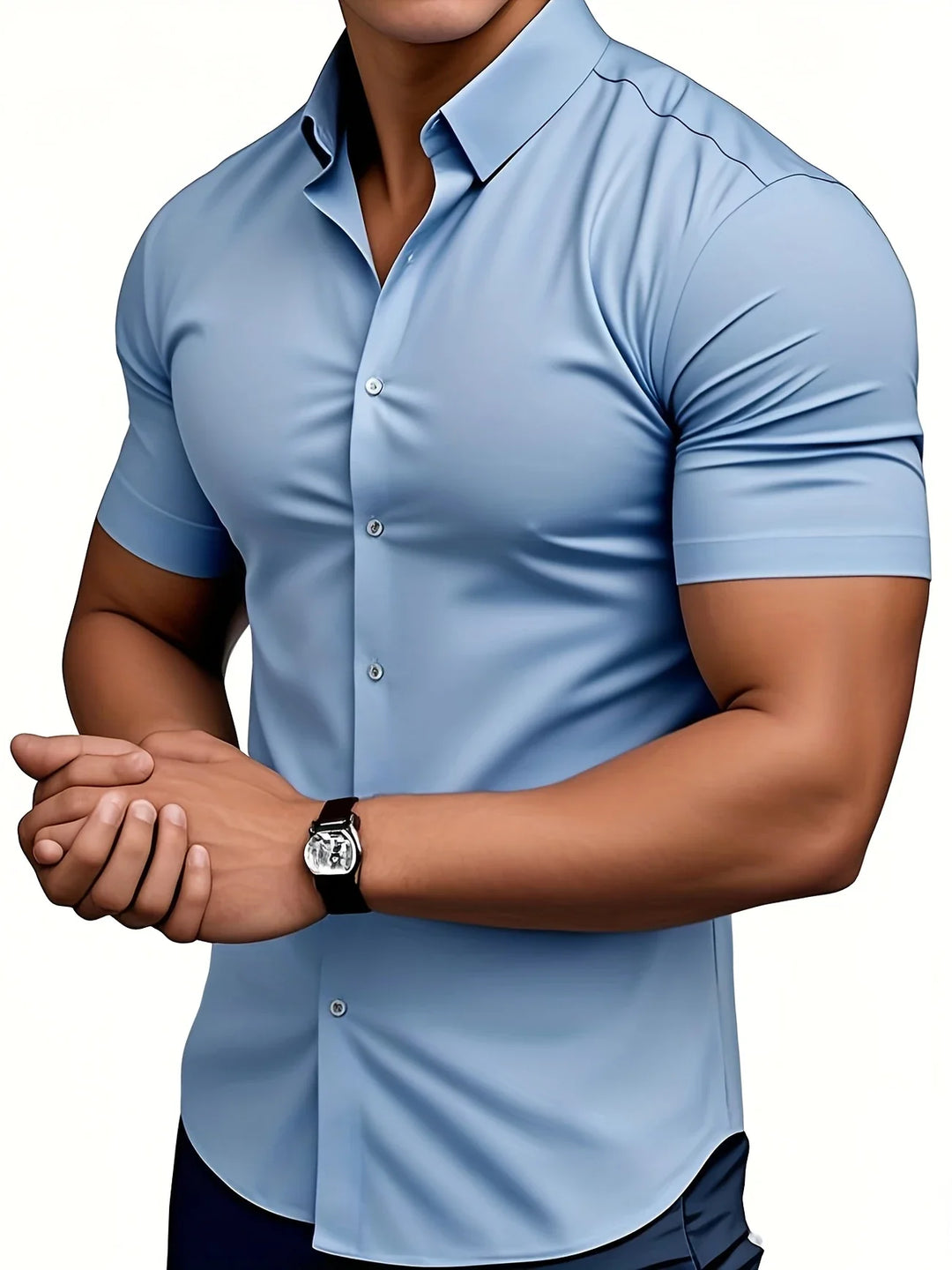 Ezra - Cămașă Elegantă Croială Slim Cu Nasturi